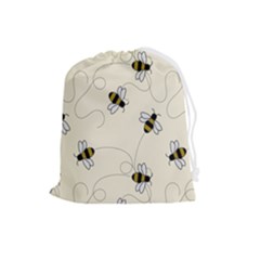 Insects Bees Digital Paper Drawstring Pouch (large) by Semog4