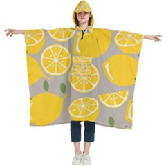 Lemon Background Lemon Wallpaper Women s Hooded Rain Ponchos by Semog4