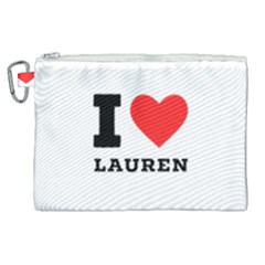I Love Lauren Canvas Cosmetic Bag (xl) by ilovewhateva