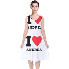 I Love Andrea V-neck Midi Sleeveless Dress  by ilovewhateva
