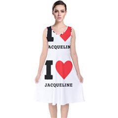 I Love Jacqueline V-neck Midi Sleeveless Dress  by ilovewhateva