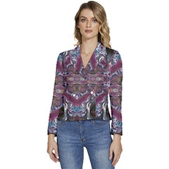 Blend Iv Women s Long Sleeve Revers Collar Cropped Jacket by kaleidomarblingart