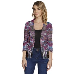 Blend Iv Women s One-button 3/4 Sleeve Short Jacket by kaleidomarblingart