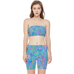 Tribal Pattern Pattern Stretch Shorts And Tube Top Set by Semog4