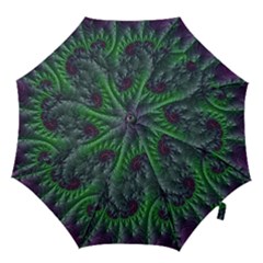 Fractal Floral Background Planetary Hook Handle Umbrellas (large) by Semog4