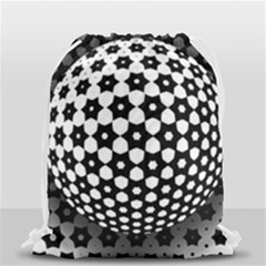 Sphere Spherical Circular Monochrome Circle Art Drawstring Bag (small) by Jancukart