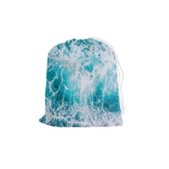 Tropical Blue Ocean Wave Drawstring Pouch (medium) by Jack14
