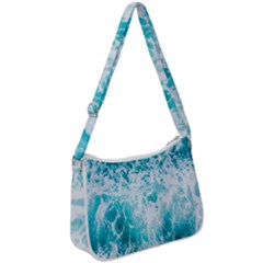 Tropical Blue Ocean Wave Zip Up Shoulder Bag by Jack14