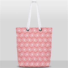 Coral Pink Gerbera Daisy Vector Tile Pattern Full Print Rope Handle Tote (small) by GardenOfOphir