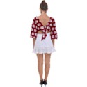 Modern Chic Vector Camera Illustration Pattern Tie Back Butterfly Sleeve Chiffon Top View2