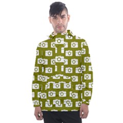 Modern Chic Vector Camera Illustration Pattern Men s Front Pocket Pullover Windbreaker by GardenOfOphir