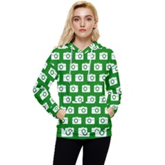Modern Chic Vector Camera Illustration Pattern Women s Lightweight Drawstring Hoodie by GardenOfOphir