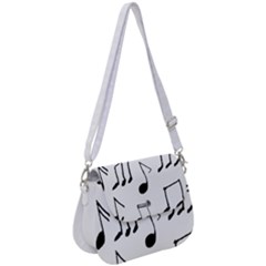 Music Is The Answer Phrase Concept Graphic Saddle Handbag by dflcprintsclothing