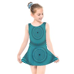 Illusion Geometric Background Kids  Skater Dress Swimsuit by Jancukart