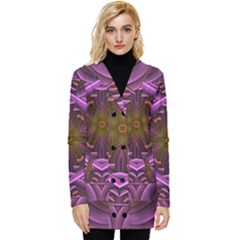 Rosette Mosaic Kaleidoscope Abstract Background Button Up Hooded Coat  by Jancukart