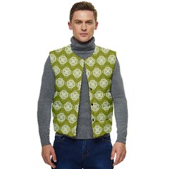Abstract Knot Geometric Tile Pattern Men s Short Button Up Puffer Vest	 by GardenOfOphir