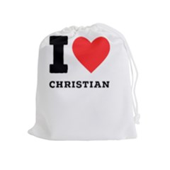 I Love Christian Drawstring Pouch (xl) by ilovewhateva