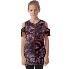 Rose Mandala Fold Over Open Sleeve Top by MRNStudios
