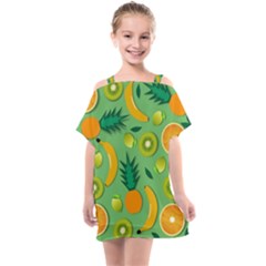 Fruit Tropical Pattern Design Art Kids  One Piece Chiffon Dress by danenraven