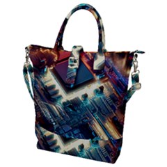 Ai Generated Motherboard City Technology Tech Cpu Buckle Top Tote Bag by Jancukart