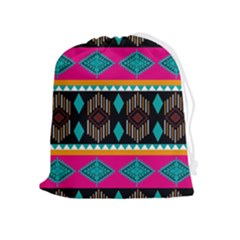 Abstract Art Pattern Design Vintage Drawstring Pouch (xl) by Ravend