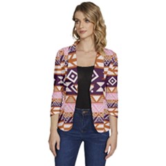 Print Pattern Design Vintage Old Antique Classic Retro Women s One-button 3/4 Sleeve Short Jacket by Wegoenart