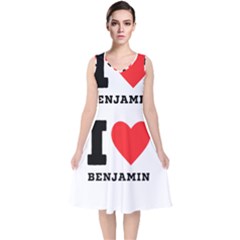 I Love Benjamin V-neck Midi Sleeveless Dress  by ilovewhateva