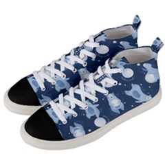 Bear Pattern Patterns Planet Animals Men s Mid-top Canvas Sneakers by Semog4