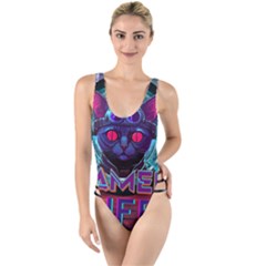 Gamer Life High Leg Strappy Swimsuit by minxprints
