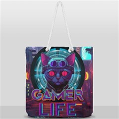 Gamer Life Full Print Rope Handle Tote (large) by minxprints