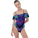 Gamer Life Frill Detail One Piece Swimsuit View1