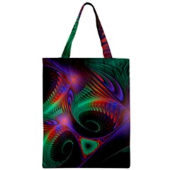 Circle Art 3d Artwork Graphics Vortex Colorful Digital Art Zipper Classic Tote Bag by Semog4