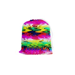 Waves Of Color Drawstring Pouch (small) by Semog4