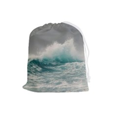 Big Storm Wave Drawstring Pouch (large) by Semog4