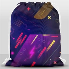Colorful Abstract Background Creative Digital Art Colorful Geometric Artwork Drawstring Bag (large) by Semog4