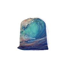 Artistic Wave Sea Drawstring Pouch (small) by Semog4