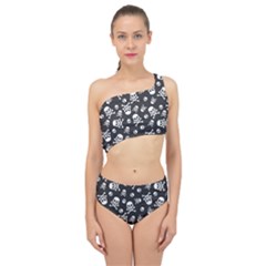 Skull-crossbones-seamless-pattern-holiday-halloween-wallpaper-wrapping-packing-backdrop Spliced Up Two Piece Swimsuit by Ravend