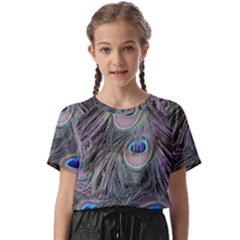 Peacock Feathers Peacock Bird Feathers Kids  Basic Tee by Jancukart