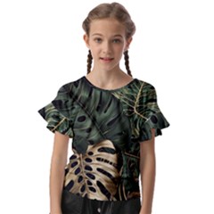 Tropical Leaves Foliage Monstera Nature Home Art Kids  Cut Out Flutter Sleeves by Jancukart