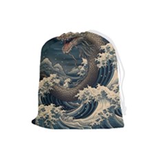 Sea Dragon Kanagawa Sea Monster Drawstring Pouch (large) by Jancukart
