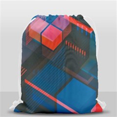 Minimalist Abstract Shaping  Abstract Digital Art Drawstring Bag (small) by Jancukart