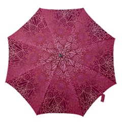 Pink Mandala Glitter Bohemian Girly Glitter Hook Handle Umbrellas (large) by Semog4