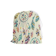 Dreamcatcher Abstract Pattern Drawstring Pouch (large) by Semog4
