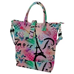 From Paris Abstract Art Pattern Buckle Top Tote Bag by Semog4