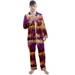Phoenix Bird Men s Long Sleeve Satin Pajamas Set by Semog4