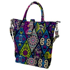 Ethnic Pattern Abstract Buckle Top Tote Bag by Semog4