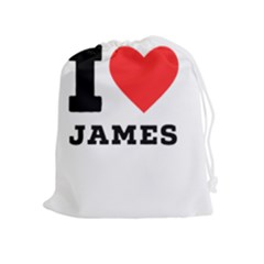 I Love James Drawstring Pouch (xl) by ilovewhateva