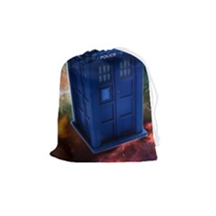 The Police Box Tardis Time Travel Device Used Doctor Who Drawstring Pouch (medium) by Semog4