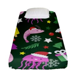 Colorful Funny Christmas Pattern Fitted Sheet (single Size) by Semog4