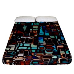 Stained Glass Mosaic Abstract Fitted Sheet (california King Size) by Semog4